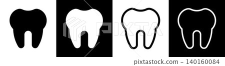 Tooth icon set. Dental clinic logo. Human teeth vector illustration. Dentistry logotype. Oral hygiene concept. Dentist sign. Molar tooth enamel symbol. Tooth icon set. Dental clinic logo. Human teeth vector illustration. Dentistry logotype. Oral hygiene concept. Dentist sign. Molar tooth enamel symbol. 140160084