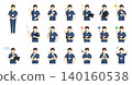 Icon set of female doctors and nurses (vector illustration material) 140160538