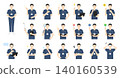Icon set of male doctors and nurses (vector illustration material) 140160539