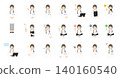 Icon set of female doctors in white coats (vector illustration material) 140160540