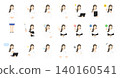 Icon set of female doctors in white coats (vector illustration material) 140160541
