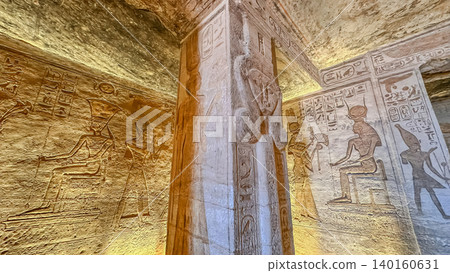 The goddess Hathor in the Temple of Nefertari near the temple of Abu Simbel, Pharaoh Ramesses II in southern Egypt, in Nubia The goddess Hathor in the Temple of Nefertari near the temple of Abu Simbel, Pharaoh Ramesses II in southern Egypt, in Nubia 140160631