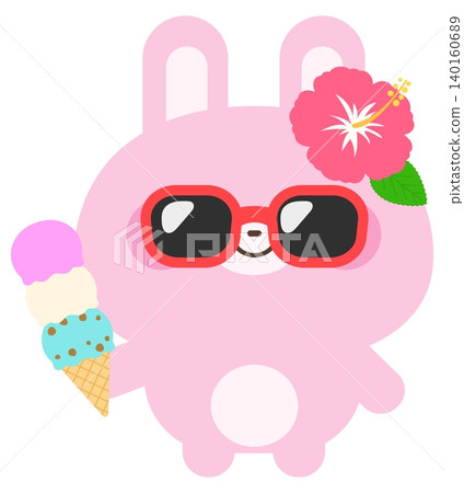 一隻兔子享受夏天 一隻兔子享受夏天 140160689