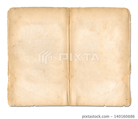 Vintage folded paper sheet isolated on white Vintage folded paper sheet isolated on white 140160886