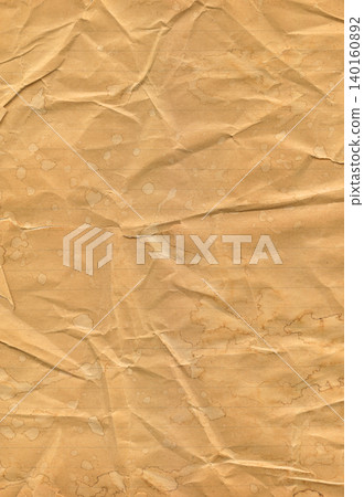 Crumpled brown lined paper texture 140160892