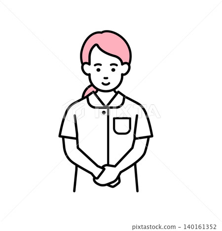 Nurse woman bowing Nurse woman bowing 140161352