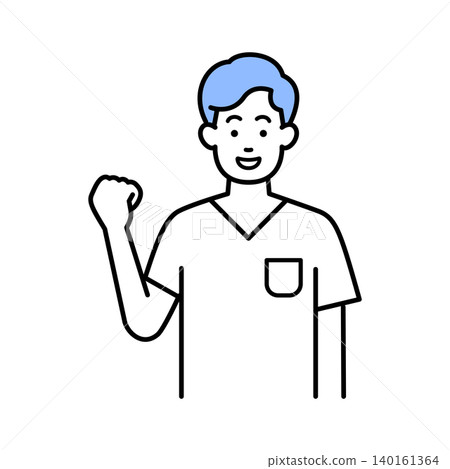A nurse man doing a guts pose A nurse man doing a guts pose 140161364