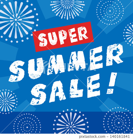 Summer sale background illustration with a blue fireworks pattern 140161841