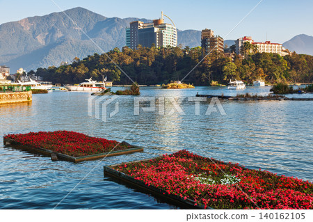 Sun Moon Lake Waterfront and Mountains in Taiwan 140162105