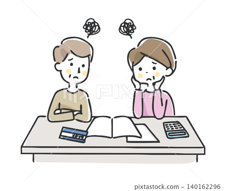 A middle-aged couple struggling with their life plan A middle-aged couple struggling with their life plan 140162296