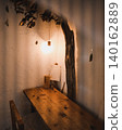 A table with lights on 140162889