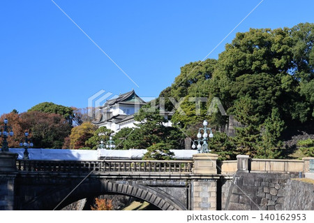 View of the Nijubashi Bridge at Edo Castle View of the Nijubashi Bridge at Edo Castle 140162953