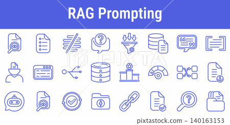 RAG Prompting AI Workflow Icon Set RAG Prompting AI Workflow Icon Set 140163153