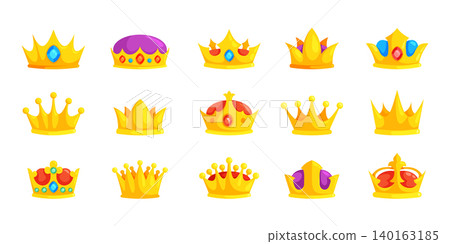 Cartoon Golden Royal Crown Collection 140163185