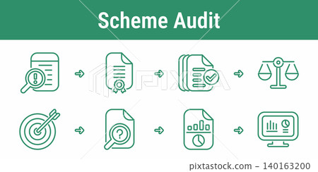 Compliance Scheme Audit Workflow Icons 140163200