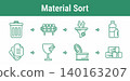 Material Sorting Recycling Workflow Icons 140163207