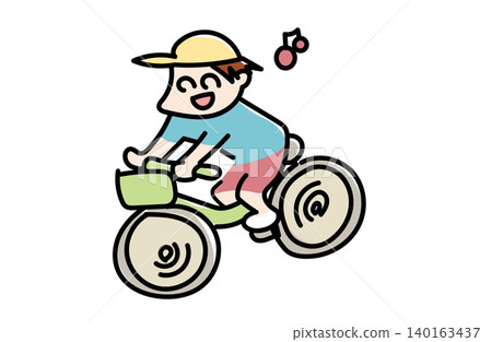 Illustration of an elementary school student riding a bicycle | Image of school commute, children, and energetic Illustration of an elementary school student riding a bicycle | Image of school commute, children, and energetic 140163437