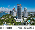 Cityscape. Miami beach aerial view. Marina in Miami Beach, Florida USA. Biscayne bay. Downtown Miami Marina with luxury cityscape view. Summer vacation. South beach aerial city. Luxury real estate 140163863