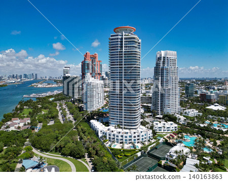 Cityscape. Miami beach aerial view. Marina in Miami Beach, Florida USA. Biscayne bay. Downtown Miami Marina with luxury cityscape view. Summer vacation. South beach aerial city. Luxury real estate Cityscape. Miami beach aerial view. Marina in Miami Beach, Florida USA. Biscayne bay. Downtown Miami Marina with luxury cityscape view. Summer vacation. South beach aerial city. Luxury real estate 140163863