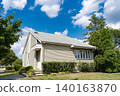 Suburban house architecture. Private family house. Neighborhood architecture. Property in neighborhood. Residential property house. Residence architecture. Suburban neighborhood. Detached house 140163870