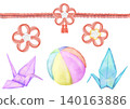 Japanese-style materials with a watercolor touch 140163886