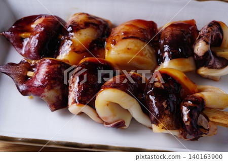Grilled squid skewers Grilled squid skewers 140163900