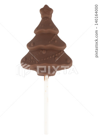 chocolate christmas tree isolated on white background 140164000