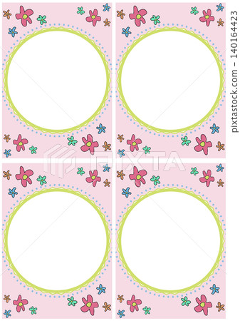 A4 size, 4-part, pink floral frame A4 size, 4-part, pink floral frame 140164423
