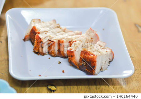 grilled pork , pork steak or sliced pork or belly of pork grilled pork , pork steak or sliced pork or belly of pork 140164440