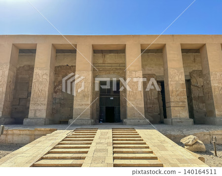 Beautiful interiors and ancient hieroglyphs in the Temple of Seti I in Abydos, Egypt. Beautiful interiors and ancient hieroglyphs in the Temple of Seti I in Abydos, Egypt. 140164511