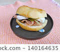 Salmon and cheese sandwich 140164635