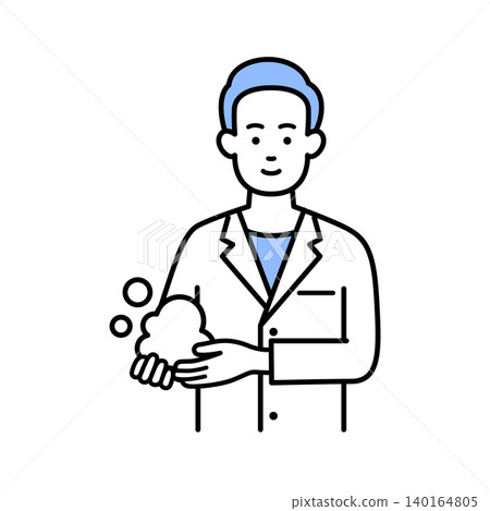 A male doctor washing his hands A male doctor washing his hands 140164805