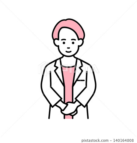 A female doctor bowing A female doctor bowing 140164808