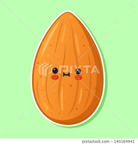 Cute almond sticker badge icon Cute almond sticker badge icon 140164941