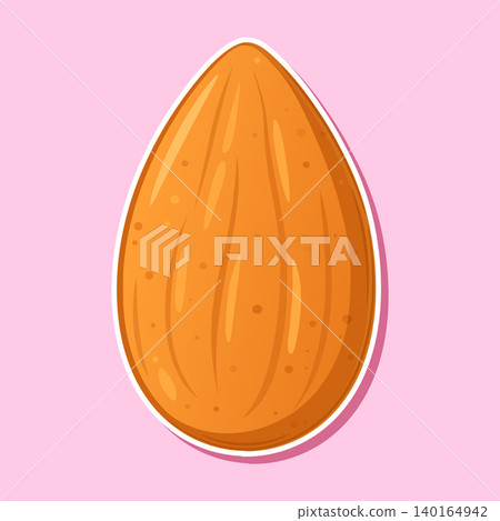 Cute almond sticker label icon Cute almond sticker label icon 140164942