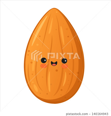 Cute almond face icon illustration Cute almond face icon illustration 140164943