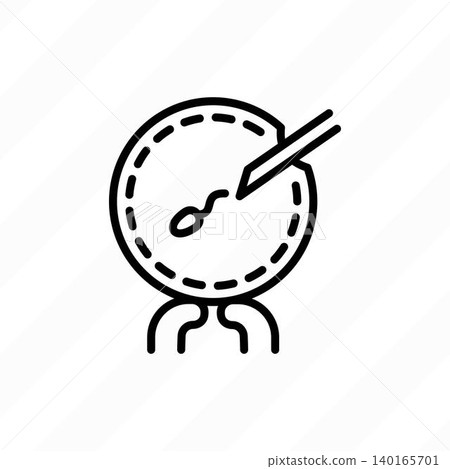 Artificial fertilization thin line icon. In vitro fertilisation. Gynecology. Vector illustration. Artificial fertilization thin line icon. In vitro fertilisation. Gynecology. Vector illustration. 140165701