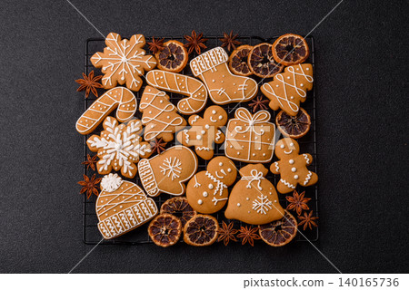 Christmas gingerbread, sweets and cookies for the festive table. Christmas gingerbread 140165736