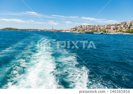 Wave from boat on sea Wave from boat on sea 140165858
