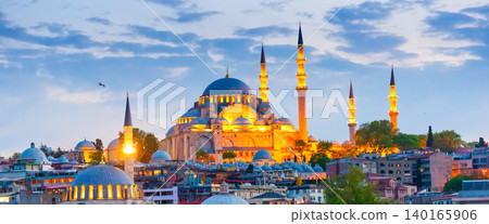 Istanbul city evening landmark panorama 140165906