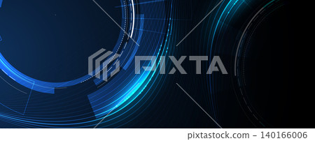 Digital cyberspace dark blue background representing big data, cloud computing, and AI 140166006