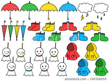 A set of pop art illustrations for rainy days A set of pop art illustrations for rainy days 140166050