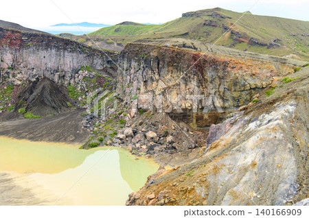 The magnificent and beautiful scenery at the summit of Mount Aso 140166909