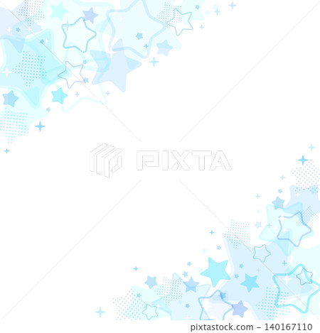 Light blue pastel pop star transparent frame 1_square Light blue pastel pop star transparent frame 1_square 140167110