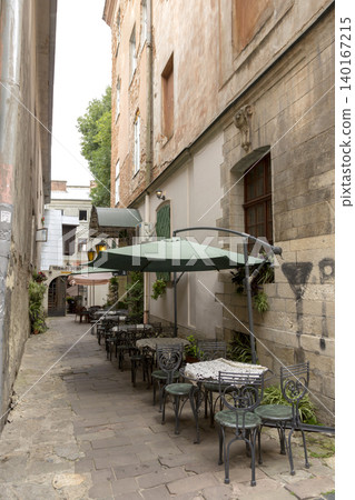 Lviv, Ukraine - August 13, 2019: View of one of the streets in the center of Lviv 140167215