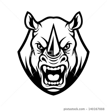 Rhino Head Illustration Character Vector Logo Template 140167888