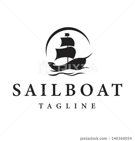 Vintage Sailing Ship Nautical Logo Vector Design Vintage Sailing Ship Nautical Logo Vector Design 140168054