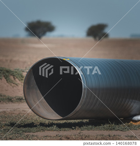 Gas pipeline construction, La Pampa province , Patagonia, Argentina. Gas pipeline construction, La Pampa province , Patagonia, Argentina. 140168078