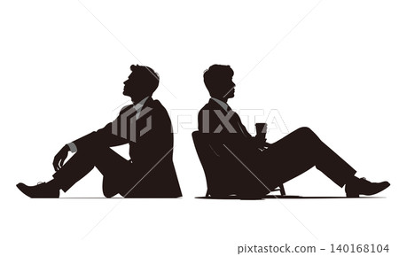 Silhouette: [Office worker on break] 140168104
