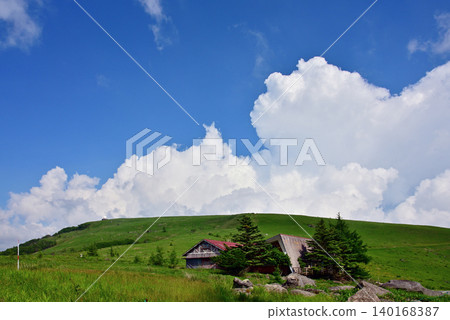View of Mount Kurumayama from Kirigamine Plateau in early summer View of Mount Kurumayama from Kirigamine Plateau in early summer 140168387